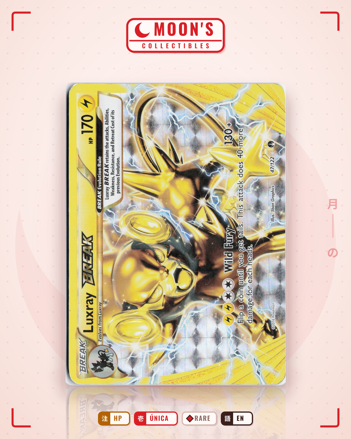 Carta Pokémon Luxray BREAK · BREAKpoint #47/122 (HP) — pieza única en Moon's Collectibles México