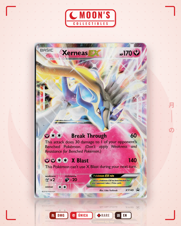 Carta Pokémon Xerneas-EX · XY Black Star Promos #XY149 (DMG) — pieza única en Moon's Collectibles México