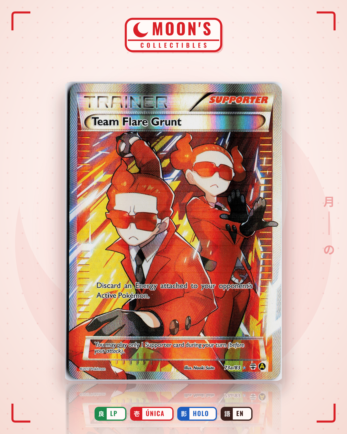 Carta Pokémon Team Flare Grunt · Generations #73a/83 (LP) — pieza única en Moon's Collectibles México