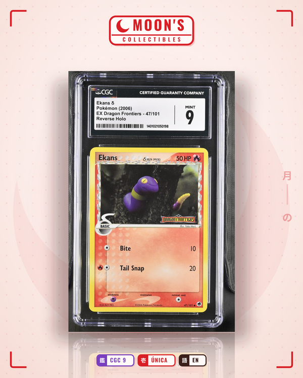 Carta Pokémon Ekans δ · Dragon Frontiers #47/101 (CGC 9) — pieza única en Moon's Collectibles México
