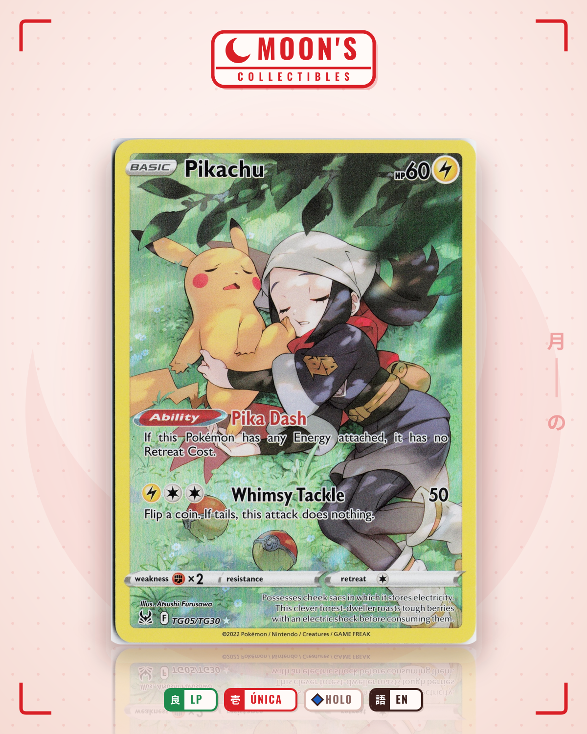Carta Pokémon Pikachu · Lost Origin Trainer Gallery #TG05/TG30 (LP) — pieza única en Moon's Collectibles México