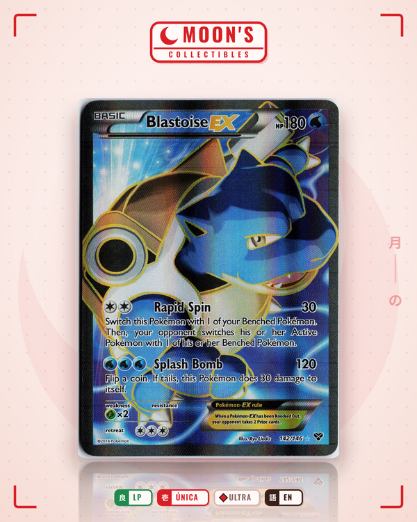 Carta Pokémon Blastoise-EX · XY #142/146 (LP) — pieza única en Moon's Collectibles México