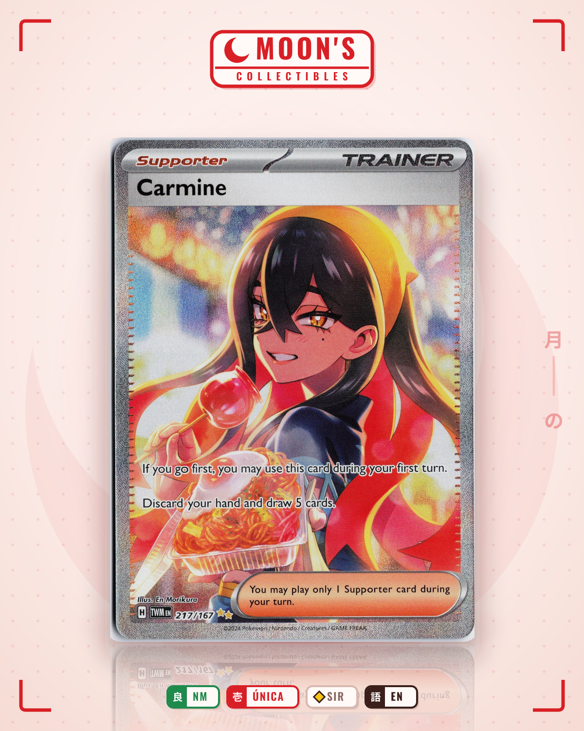 Carta Pokémon Carmine · Twilight Masquerade #217/167 (NM) — pieza única en Moon's Collectibles México
