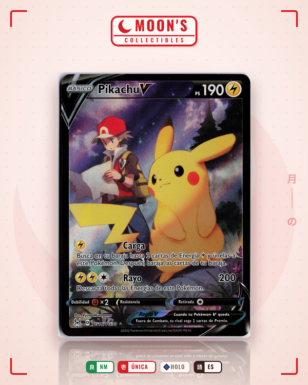 Carta Pokémon Pikachu V · Lost Origin Trainer Gallery #TG16/TG30 (NM) — pieza única en Moon's Collectibles México