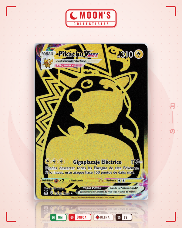 Carta Pokémon Pikachu VMAX · Lost Origin Trainer Gallery #TG29/TG30 (NM) — pieza única en Moon's Collectibles México
