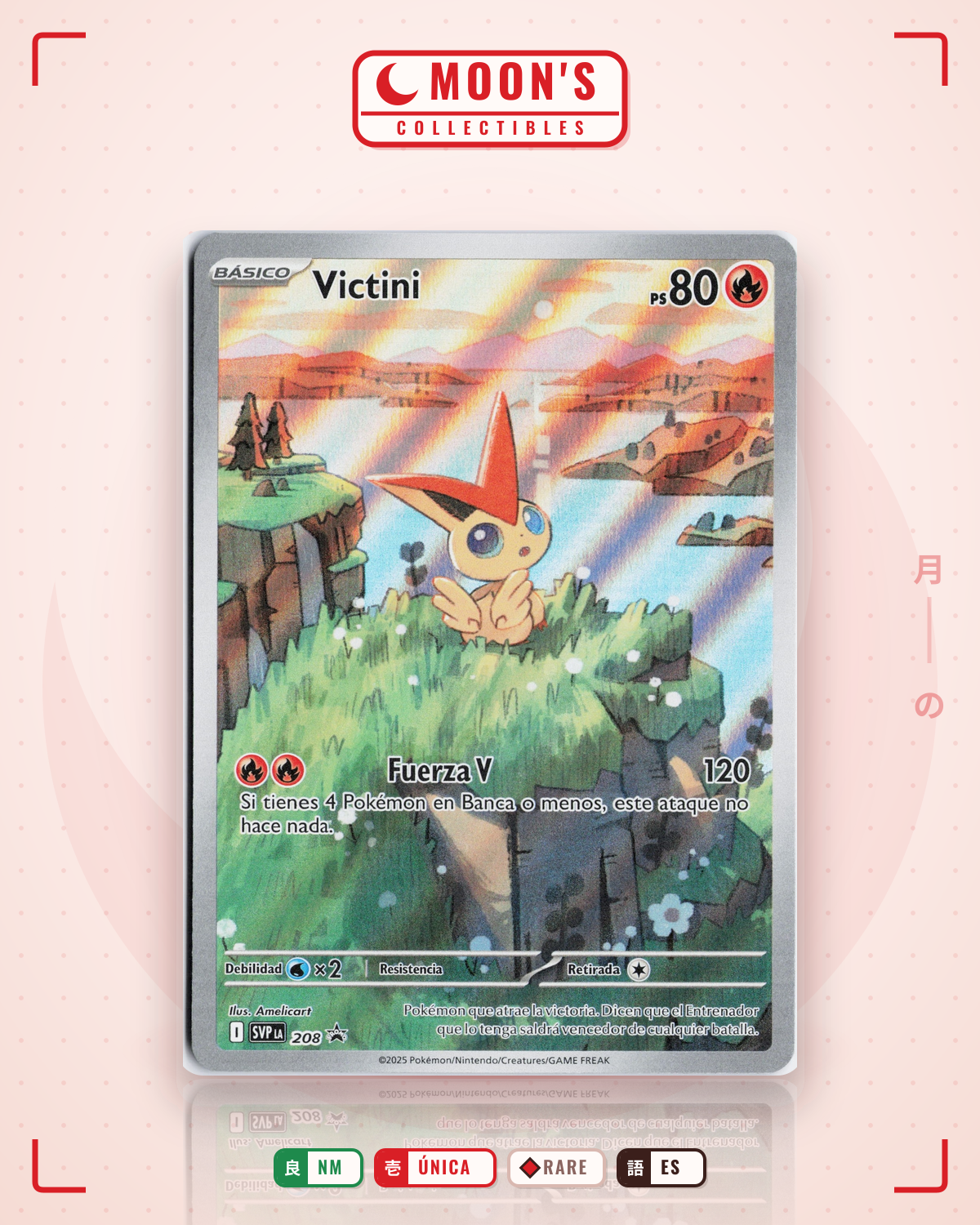 Carta Pokémon Victini · Scarlet & Violet Black Star Promos #208 (NM) — pieza única en Moon's Collectibles México