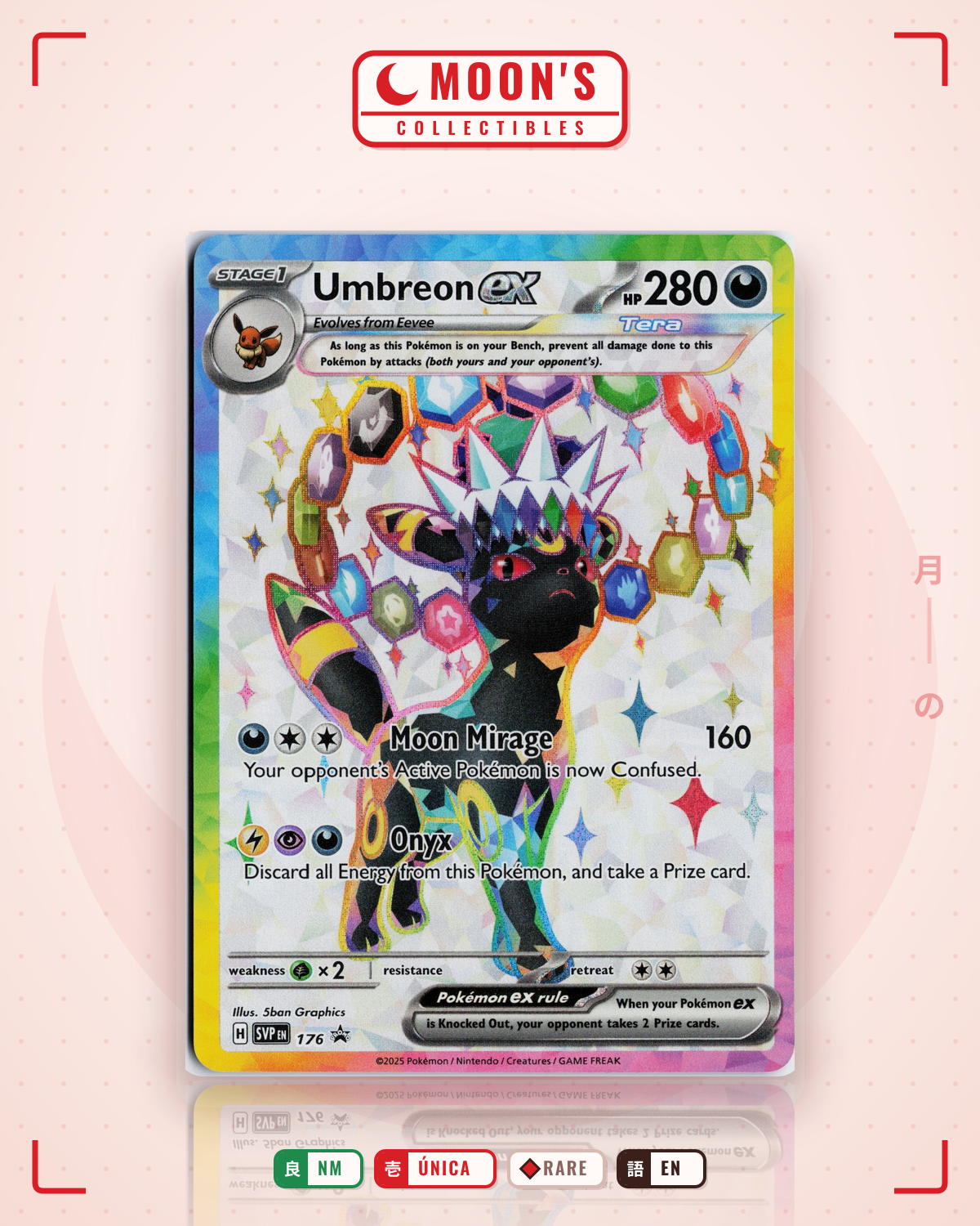 Carta Pokémon Umbreon ex · Scarlet & Violet Black Star Promos #176 (NM) — pieza única en Moon's Collectibles México