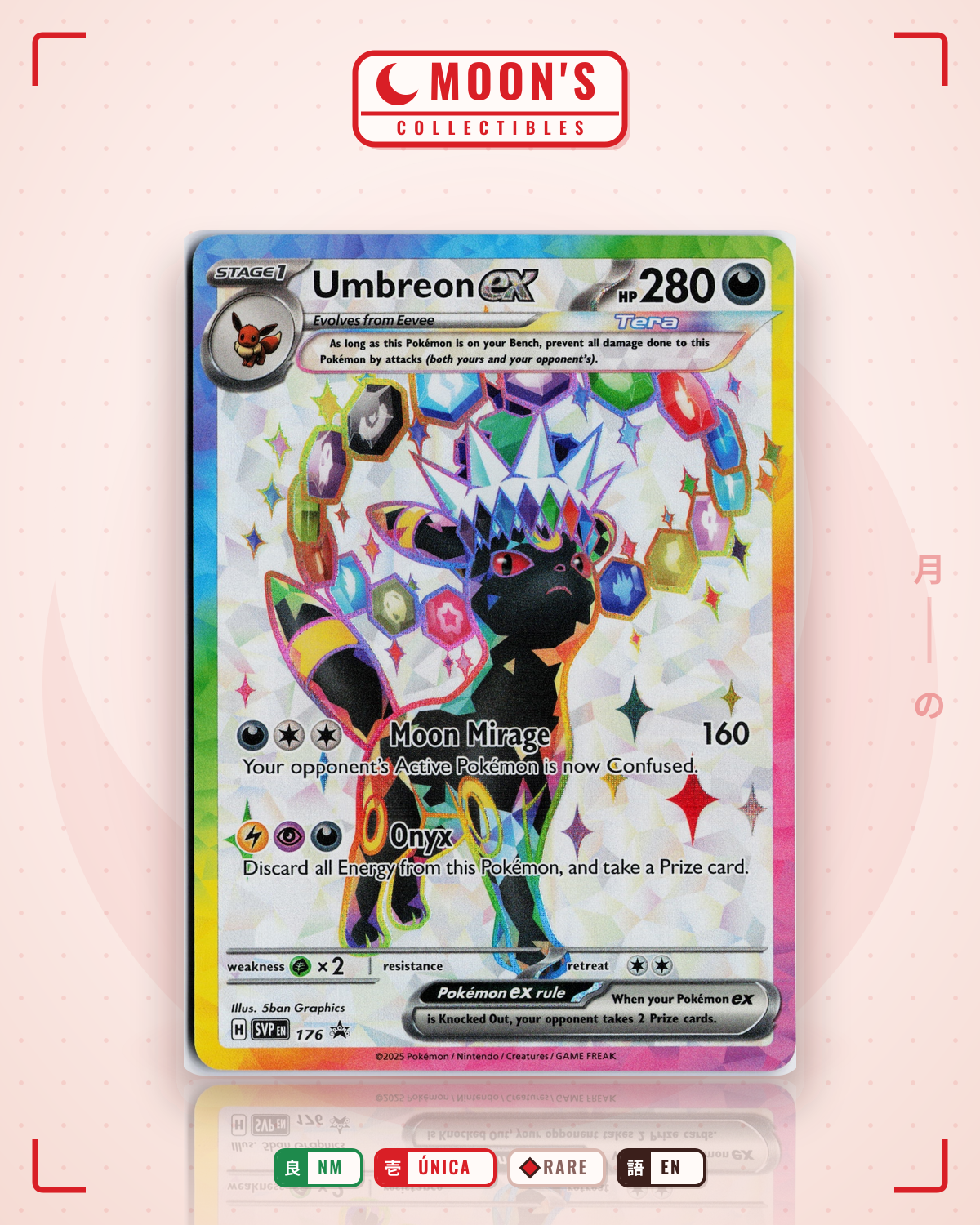 Carta Pokémon Umbreon ex · Scarlet & Violet Black Star Promos #176 (NM) — pieza única en Moon's Collectibles México