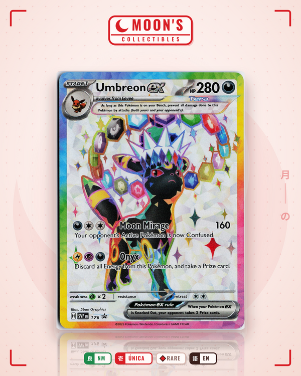 Carta Pokémon Umbreon ex · Scarlet & Violet Black Star Promos #176 (NM) — pieza única en Moon's Collectibles México