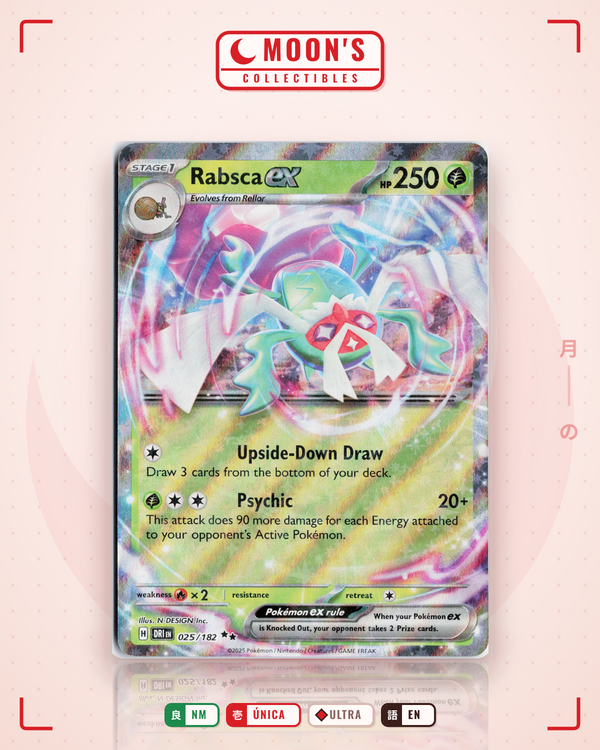 Carta Pokémon Rabsca ex · Destined Rivals #025/182 (NM) — pieza única en Moon's Collectibles México