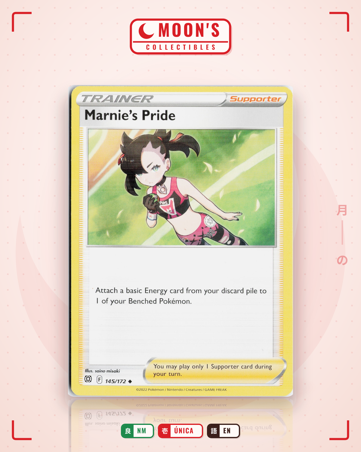Carta Pokémon Marnie's Pride · Brilliant Stars #145/172 (NM) — pieza única en Moon's Collectibles México