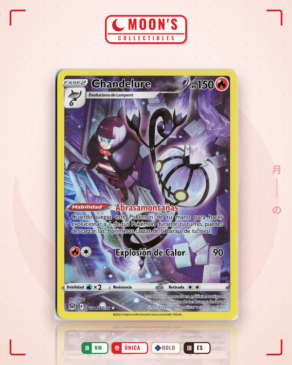 Carta Pokémon Chandelure · Lost Origin Trainer Gallery #TG04/TG30 (NM) — pieza única en Moon's Collectibles México