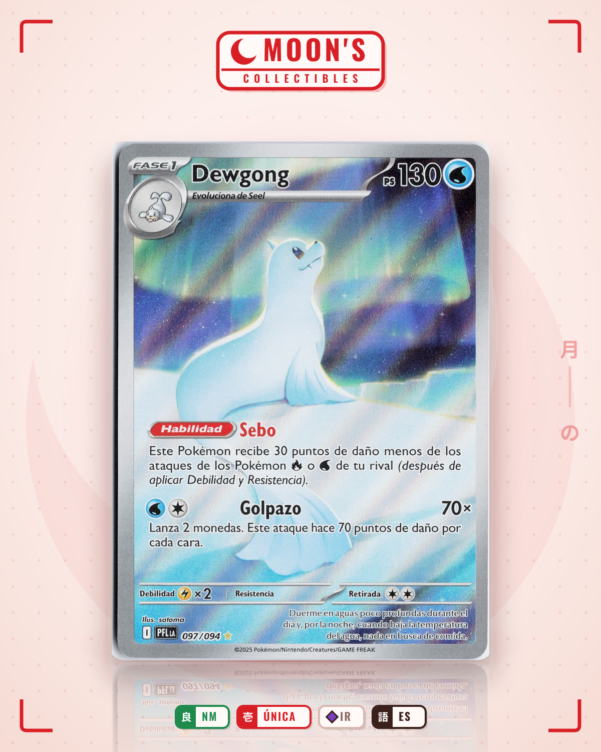 Carta Pokémon Dewgong · Phantasmal Flames #097/094 (NM) — pieza única en Moon's Collectibles México