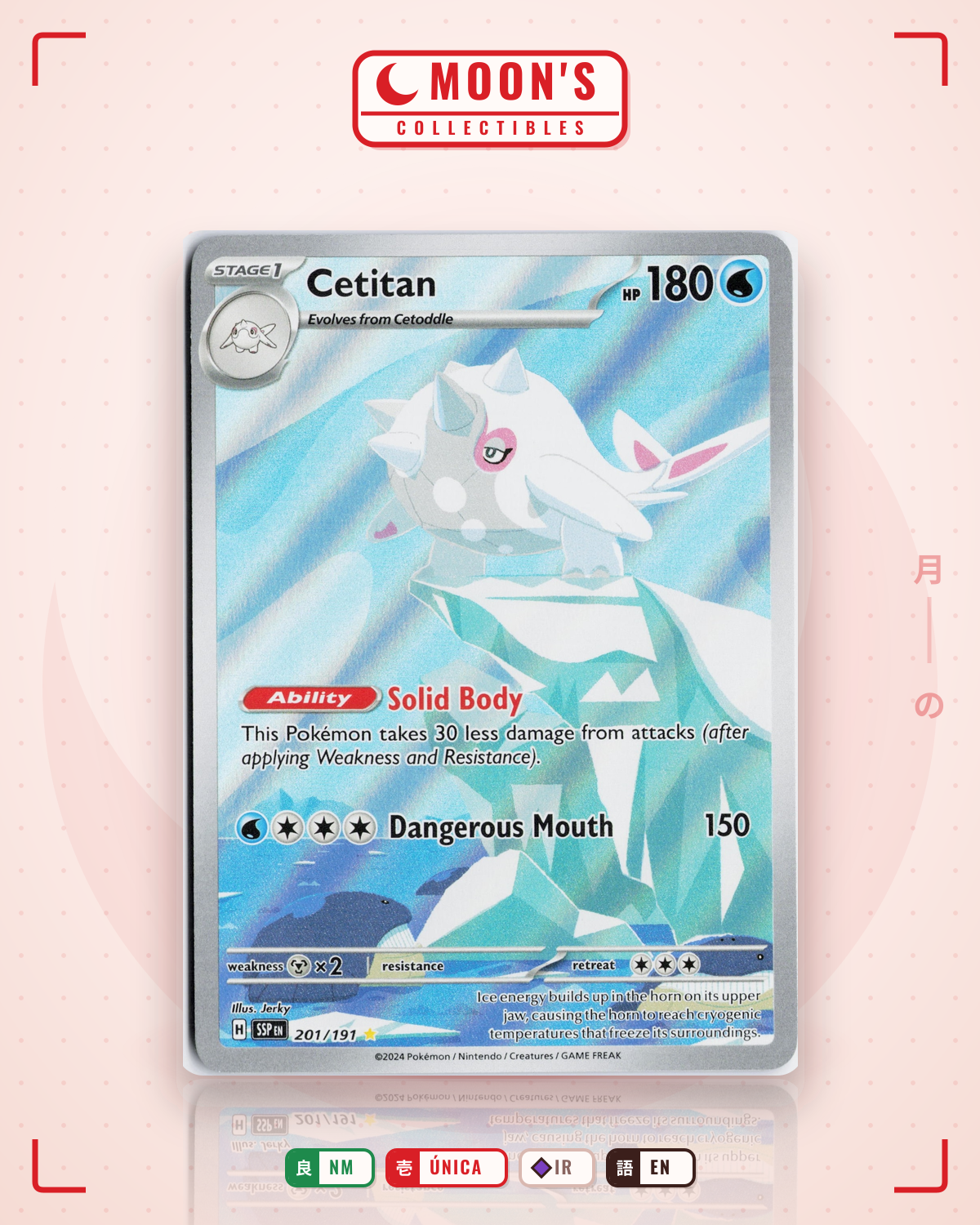 Carta Pokémon Cetitan · Surging Sparks #201/191 (NM) — pieza única en Moon's Collectibles México