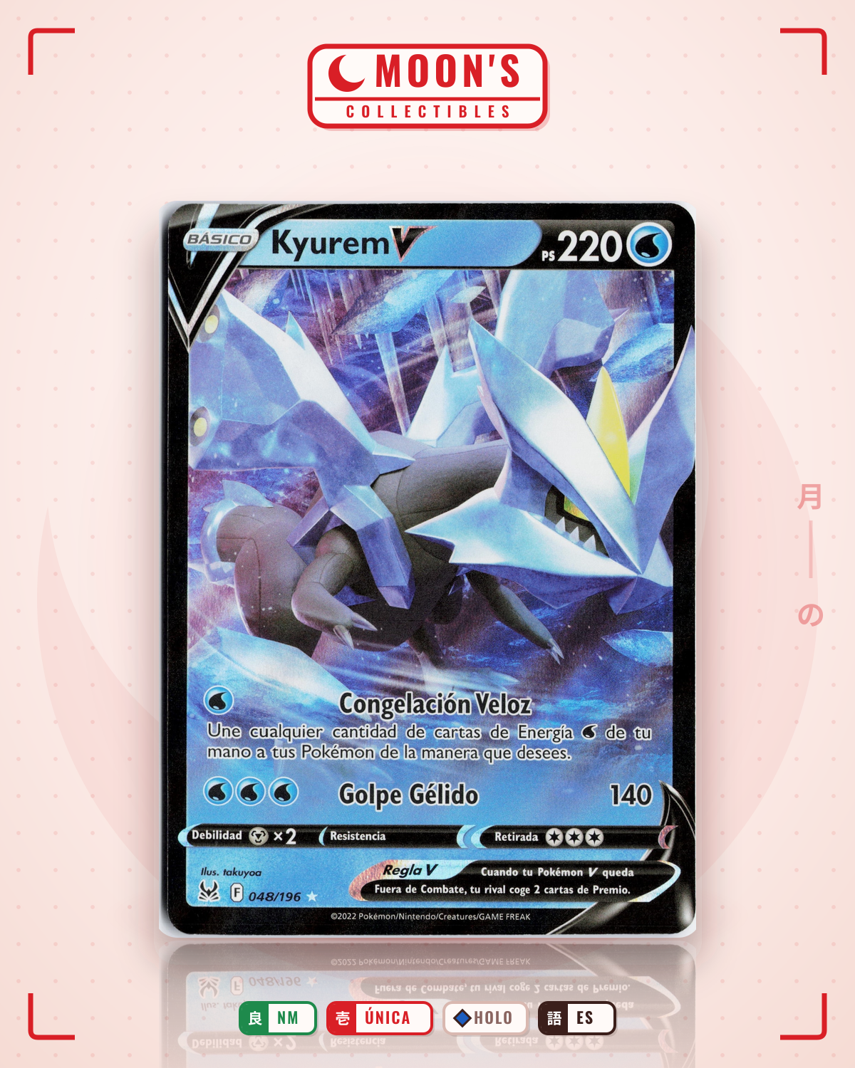 Carta Pokémon Kyurem V · Lost Origin #048/196 (NM) — pieza única en Moon's Collectibles México