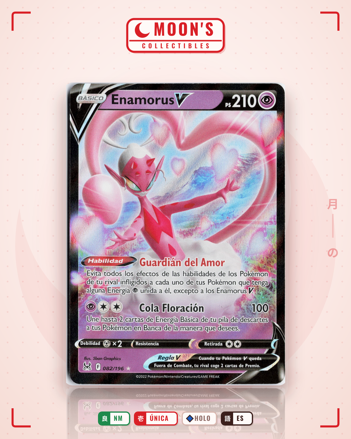 Carta Pokémon Enamorus V · Lost Origin #082/196 (NM) — pieza única en Moon's Collectibles México
