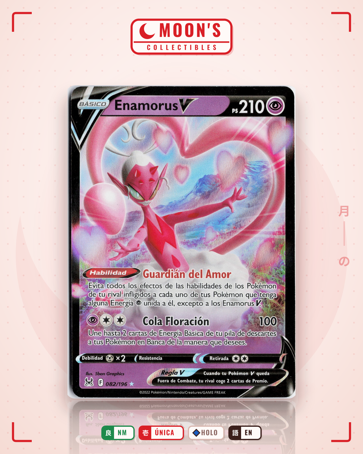 Carta Pokémon Enamorus V · Lost Origin #082/196 (NM) — pieza única en Moon's Collectibles México