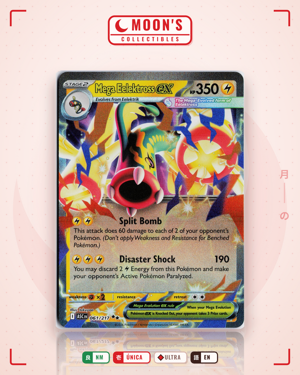 Carta Pokémon Mega Eelektross ex · Ascended Heroes #061/217 (NM) — pieza única en Moon's Collectibles México