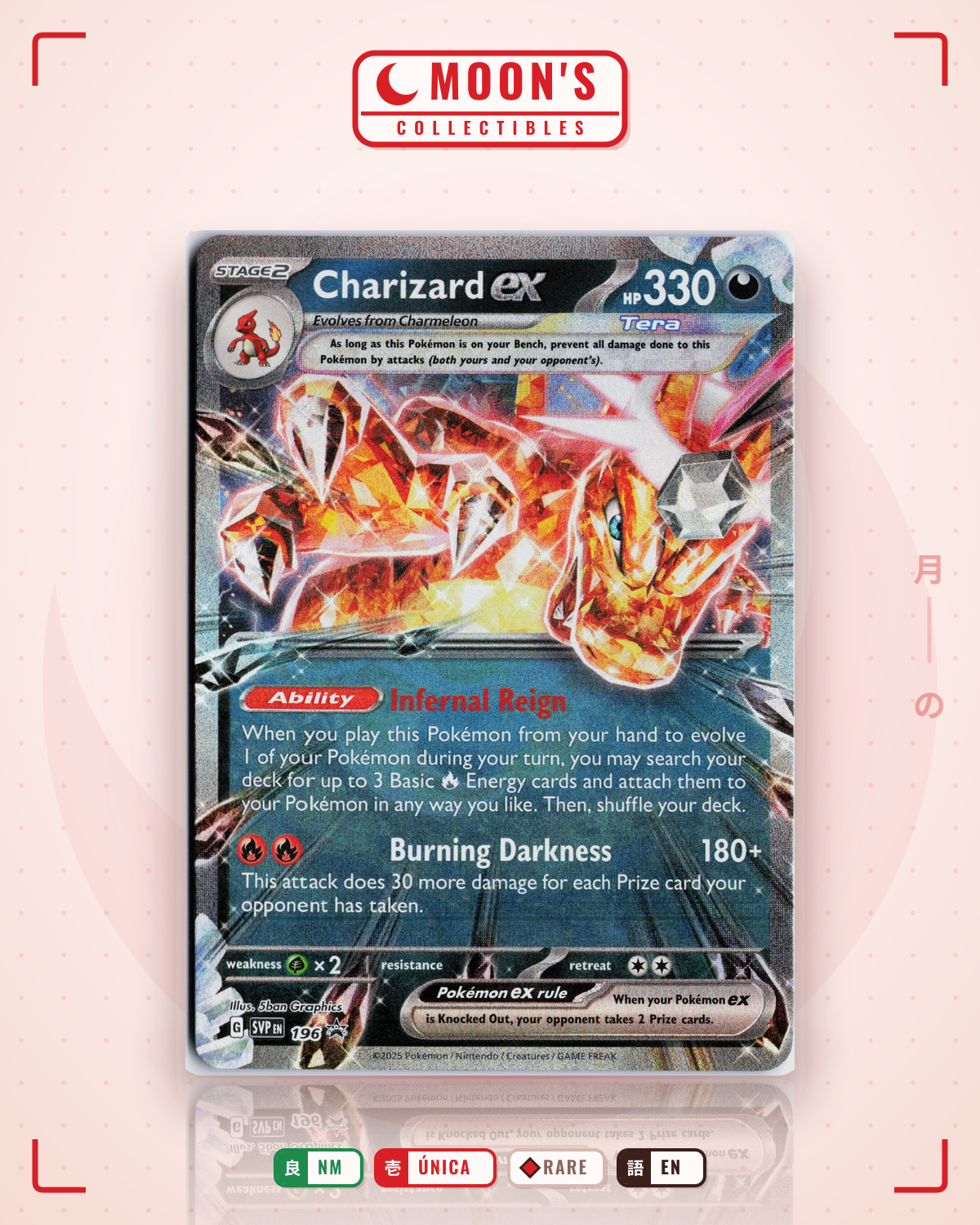 Carta Pokémon Charizard ex · Scarlet & Violet Black Star Promos #196 (NM) — pieza única en Moon's Collectibles México
