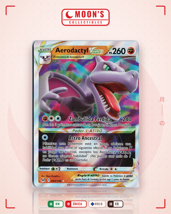 Carta Pokémon Aerodactyl VSTAR · Lost Origin #093/196 (NM) — pieza única en Moon's Collectibles México