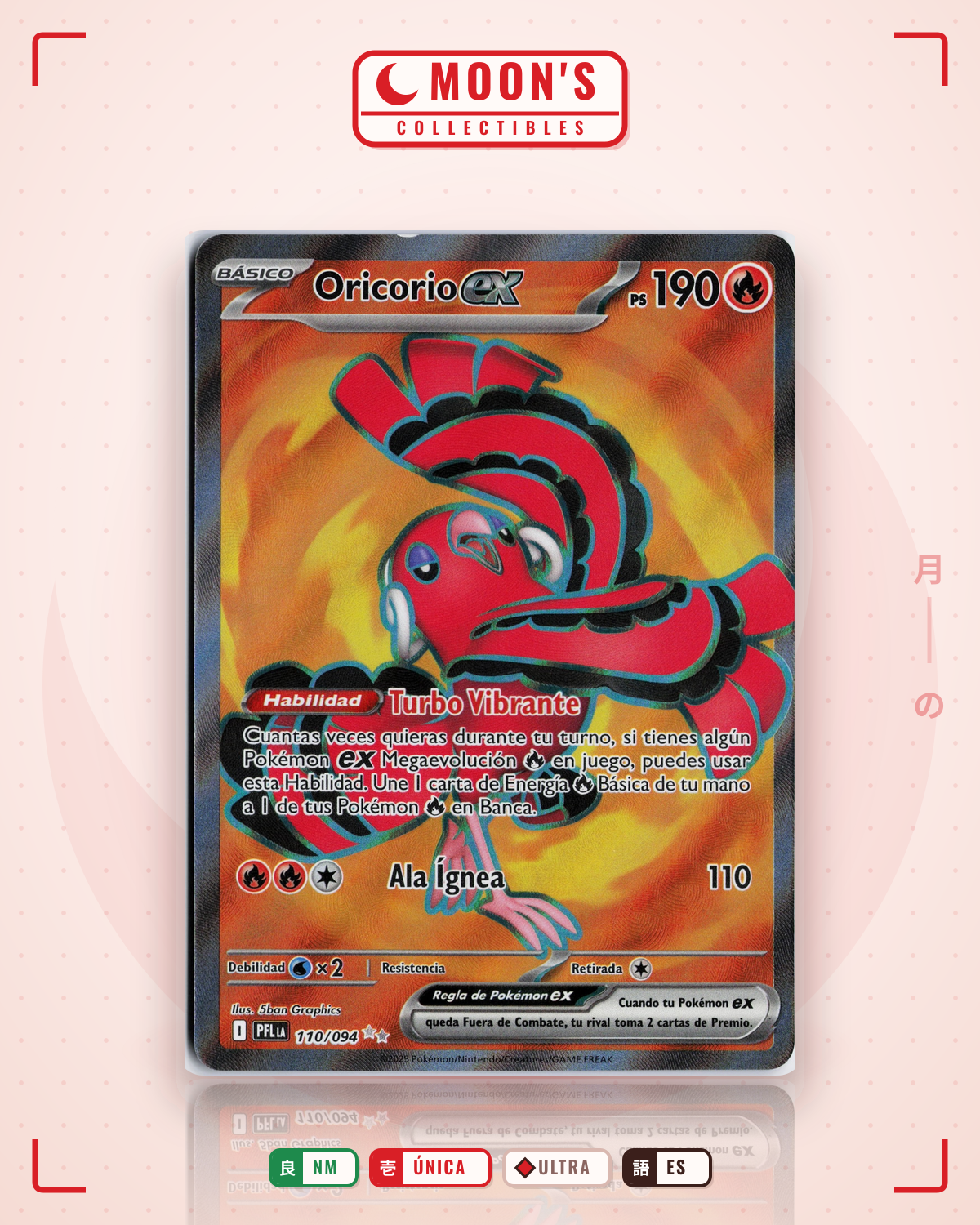 Carta Pokémon Oricorio ex · Phantasmal Flames #110/094 (NM) — pieza única en Moon's Collectibles México