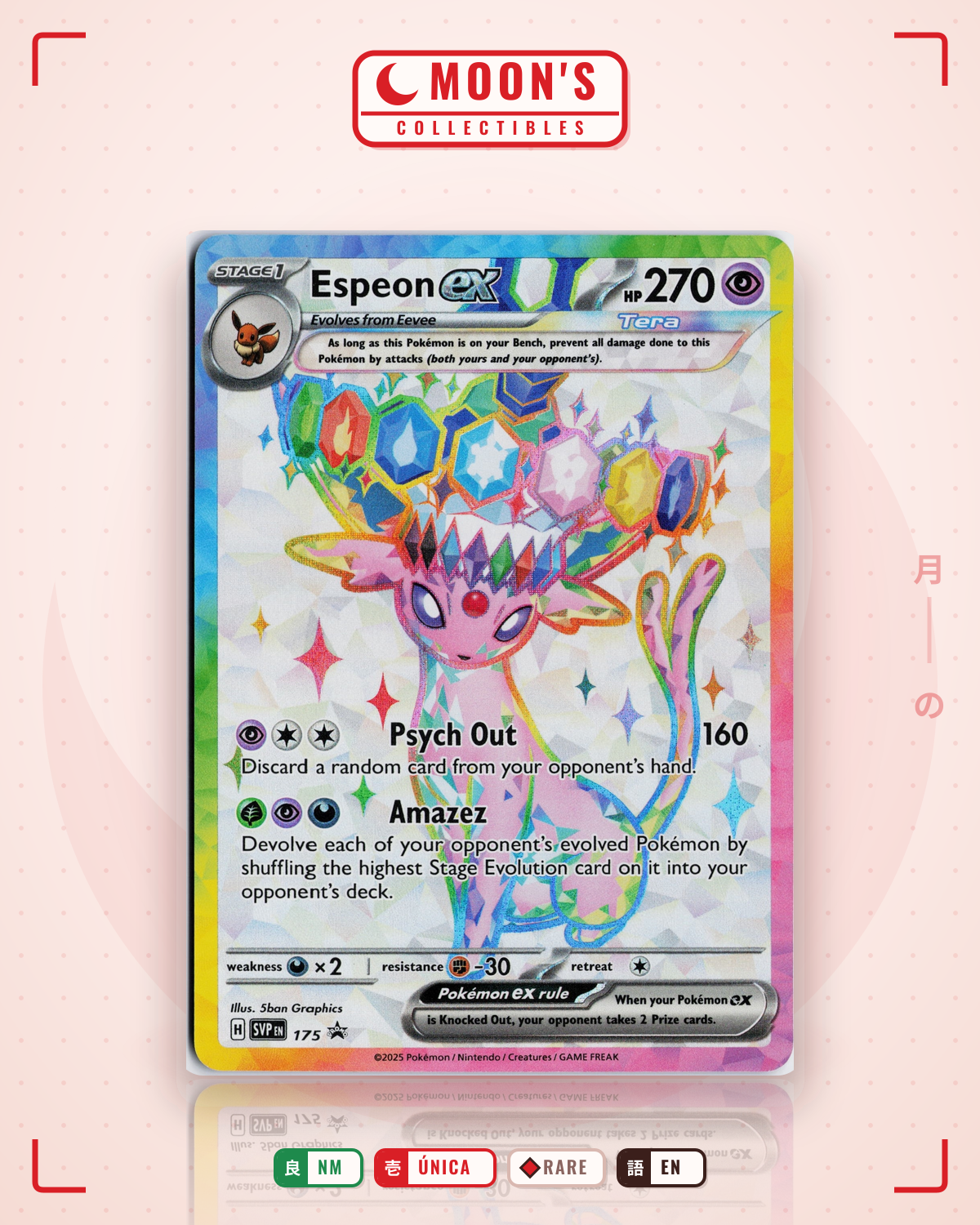 Carta Pokémon Espeon ex · Scarlet & Violet Black Star Promos #175 (NM) — pieza única en Moon's Collectibles México