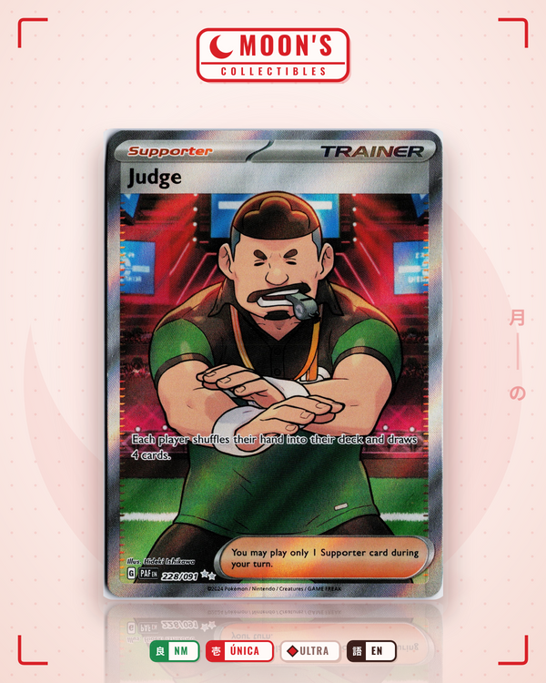 Carta Pokémon Judge · Paldean Fates #228/091 (NM) — pieza única en Moon's Collectibles México