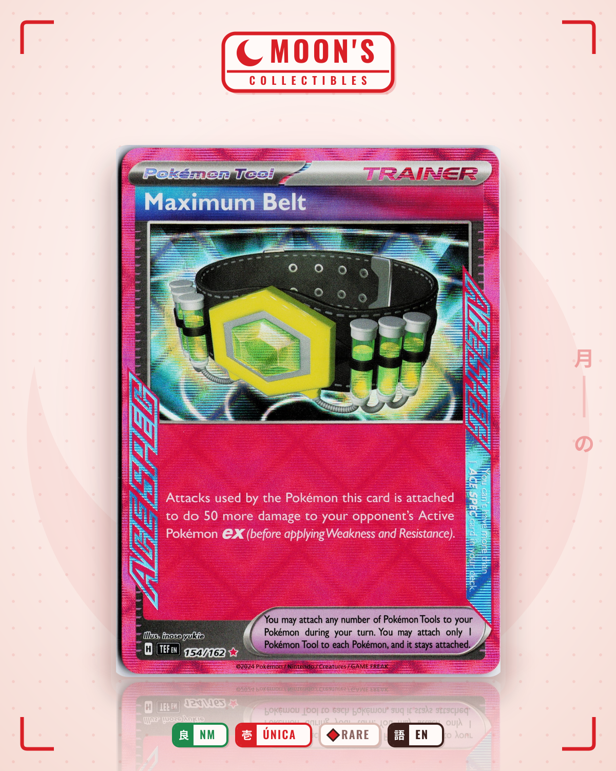 Carta Pokémon Maximum Belt · Temporal Forces #154/162 (NM) — pieza única en Moon's Collectibles México