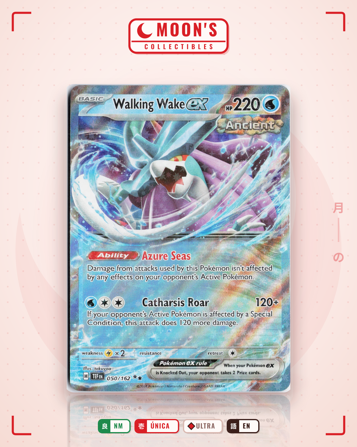 Carta Pokémon Walking Wake ex · Temporal Forces #050/162 (NM) — pieza única en Moon's Collectibles México