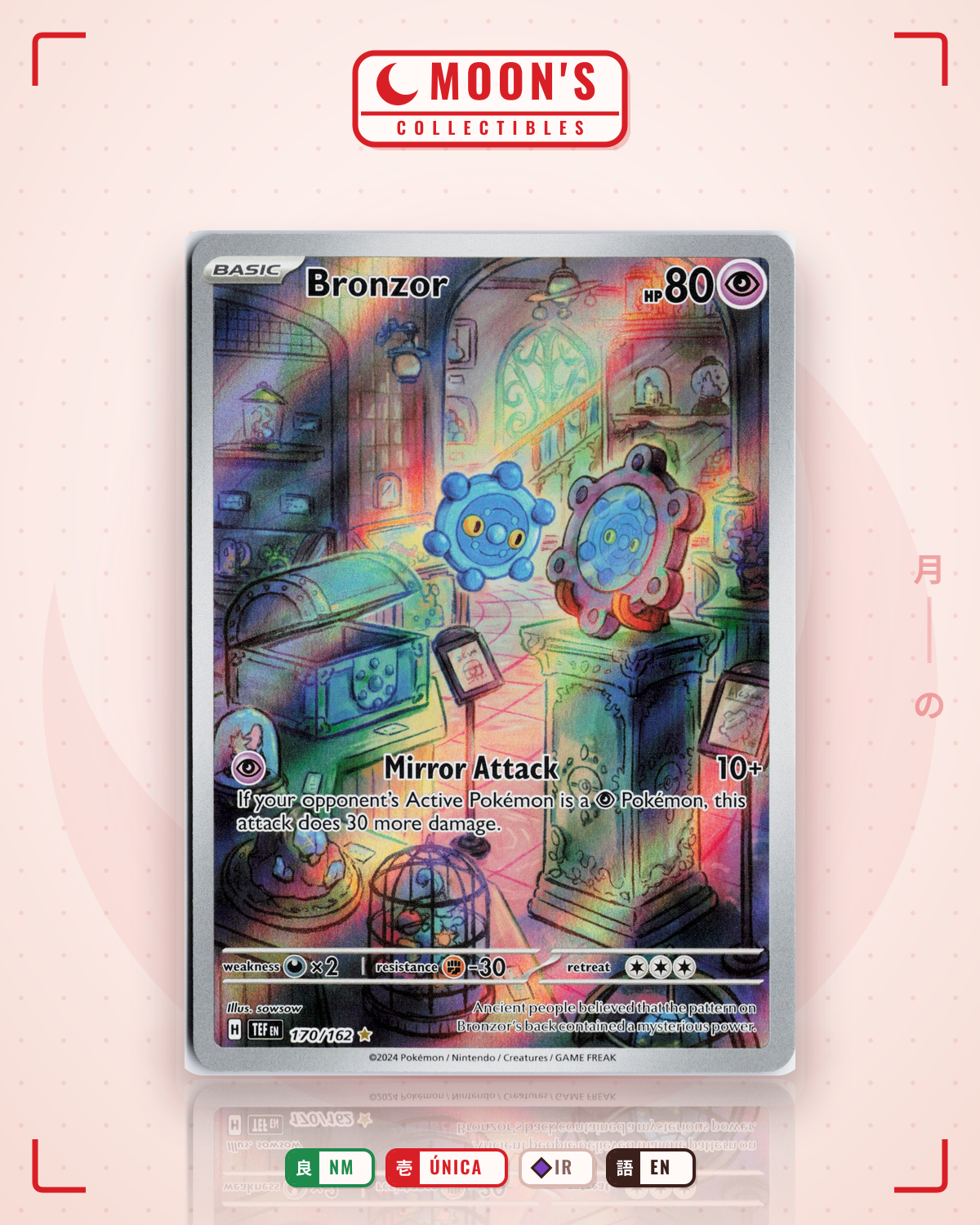 Carta Pokémon Bronzor · Temporal Forces #170/162 (NM) — pieza única en Moon's Collectibles México