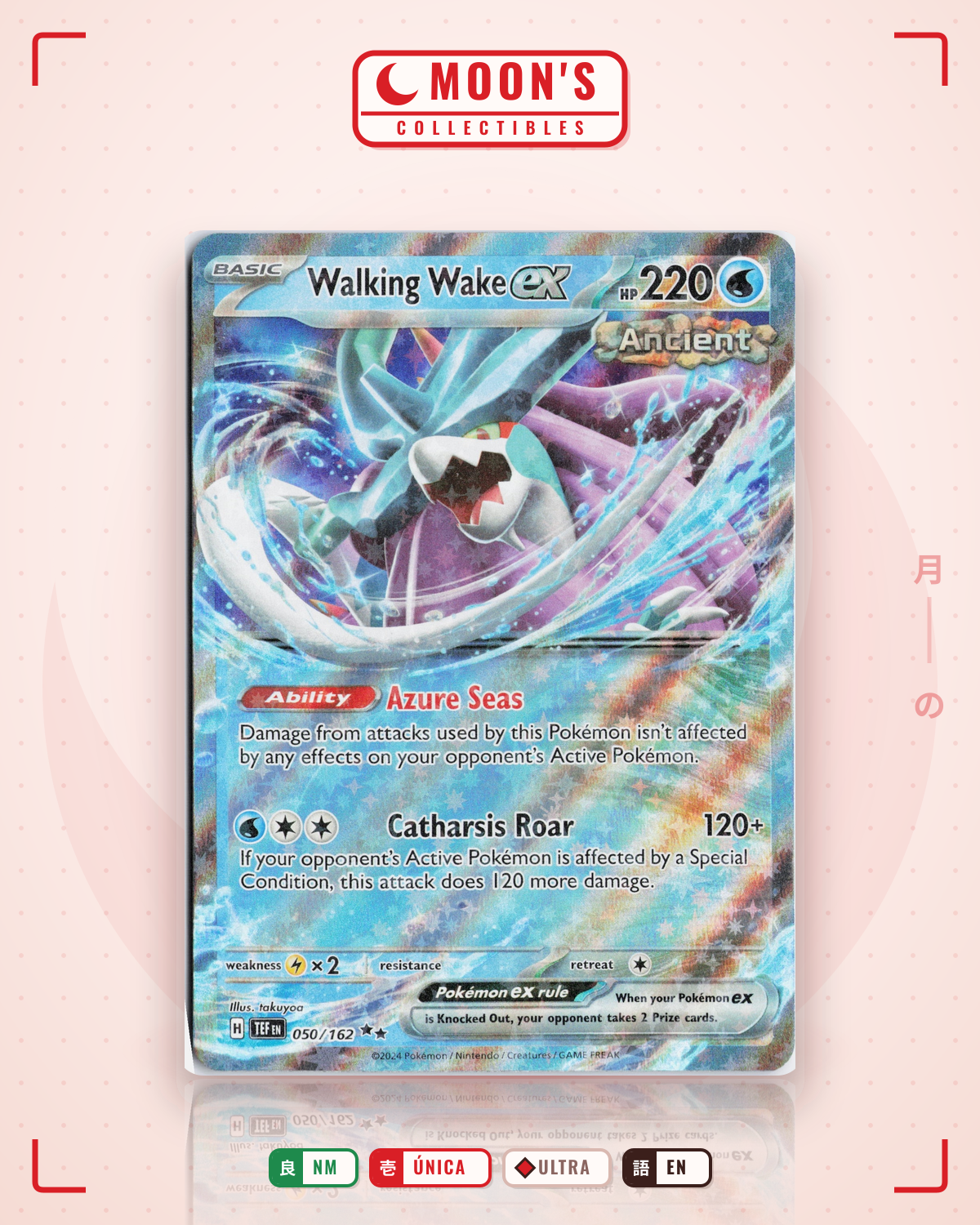 Carta Pokémon Walking Wake ex · Temporal Forces #050/162 (NM) — pieza única en Moon's Collectibles México