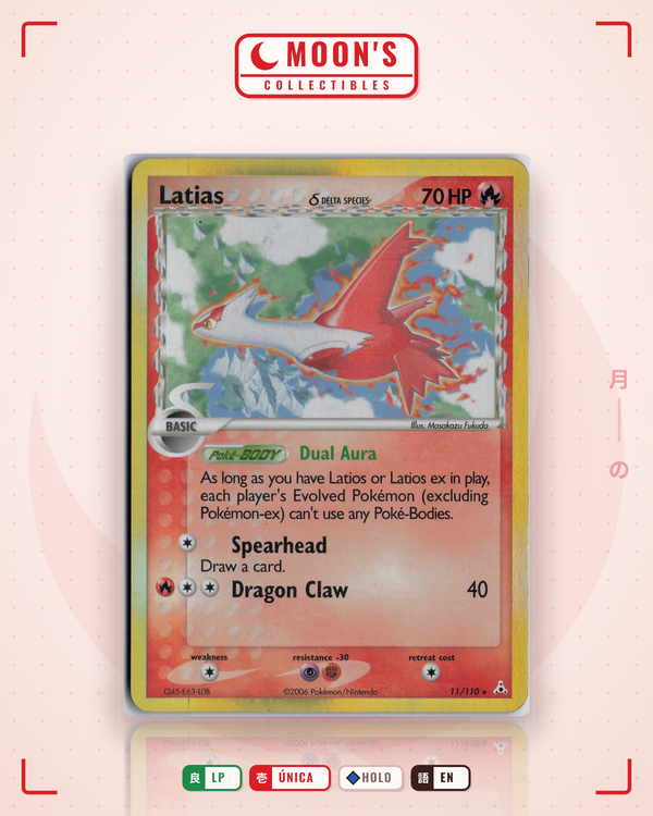 Carta Pokémon Latias δ · Holon Phantoms #11/110 (LP) — pieza única en Moon's Collectibles México