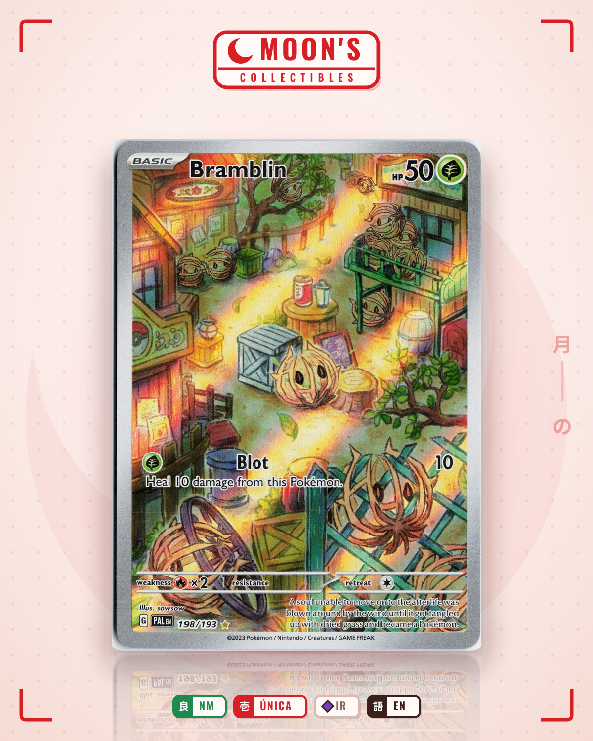 Carta Pokémon Bramblin · Paldea Evolved #198/193 (NM) — pieza única en Moon's Collectibles México