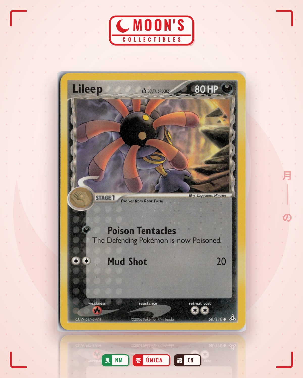 Carta Pokémon Lileep δ · Holon Phantoms #68/110 (NM) — pieza única en Moon's Collectibles México