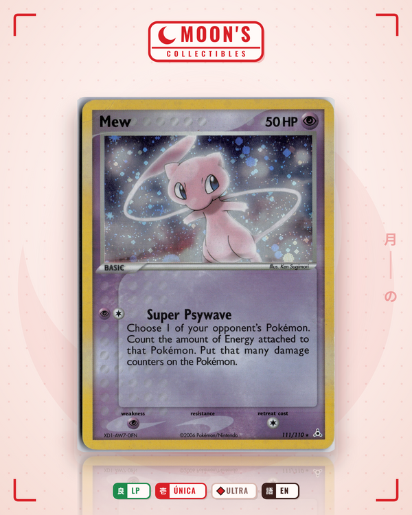 Carta Pokémon Mew · Holon Phantoms #111/110 (LP) — pieza única en Moon's Collectibles México