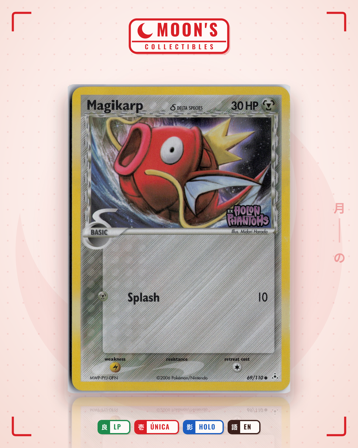 Carta Pokémon Magikarp δ · Holon Phantoms #69/110 (LP) — pieza única en Moon's Collectibles México