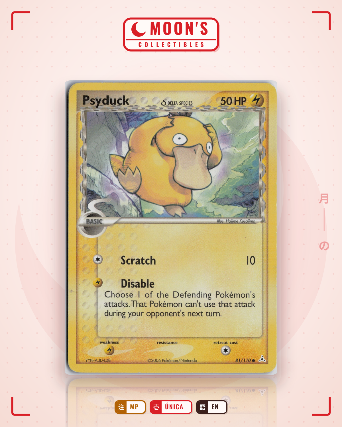 Carta Pokémon Psyduck δ · Holon Phantoms #81/110 (MP) — pieza única en Moon's Collectibles México