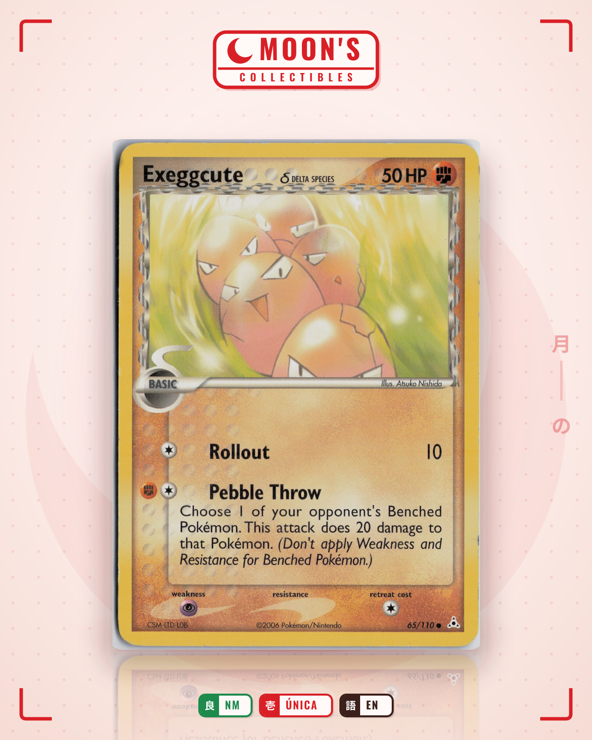 Carta Pokémon Exeggcute δ · Holon Phantoms #65/110 (NM) — pieza única en Moon's Collectibles México