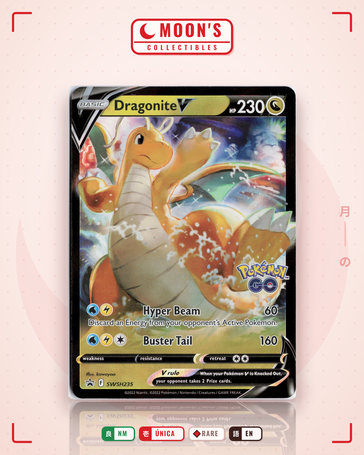 Carta Pokémon Dragonite V · SWSH Black Star Promos #SWSH235 (NM) — pieza única en Moon's Collectibles México