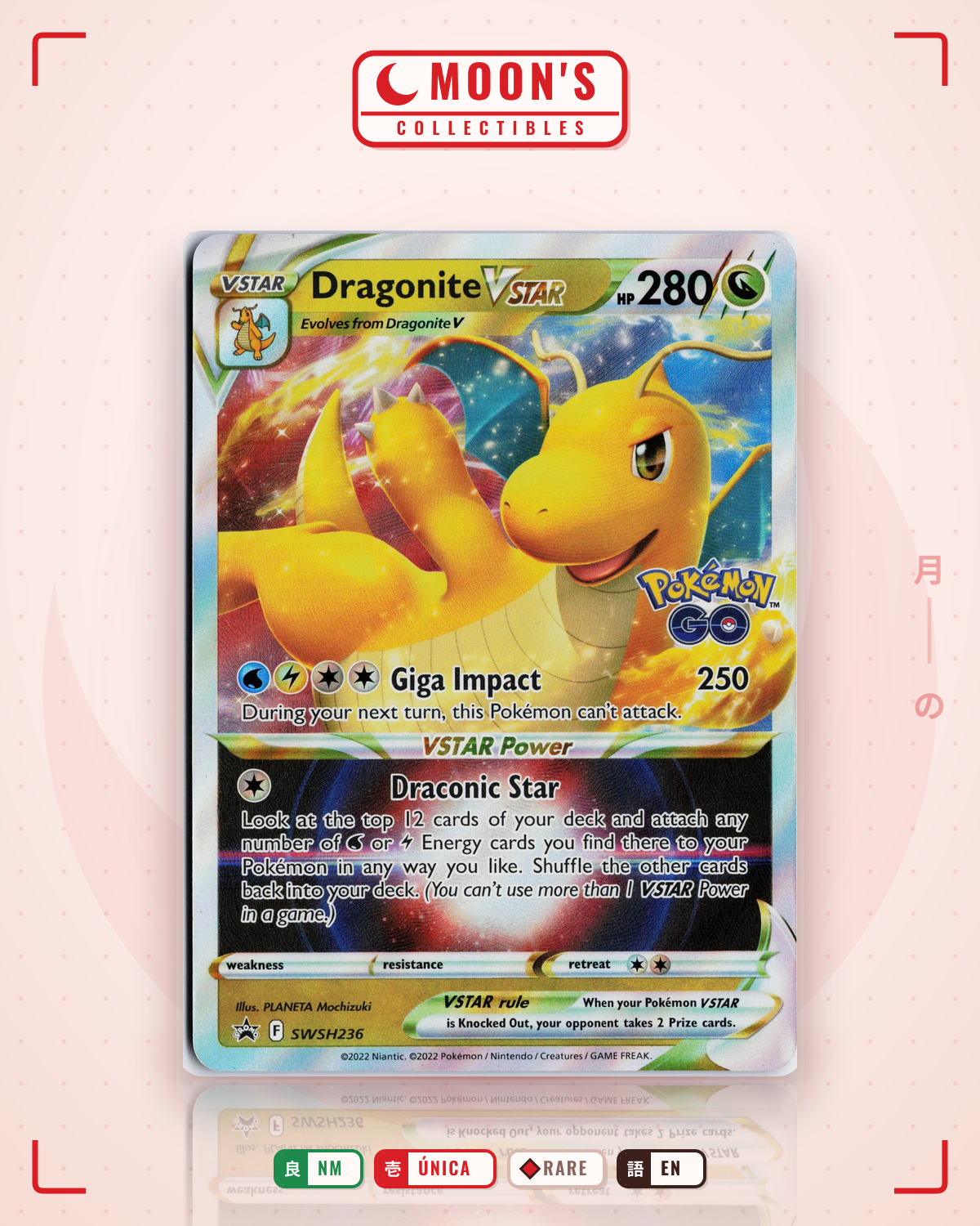 Carta Pokémon Dragonite VSTAR · SWSH Black Star Promos #SWSH236 (NM) — pieza única en Moon's Collectibles México