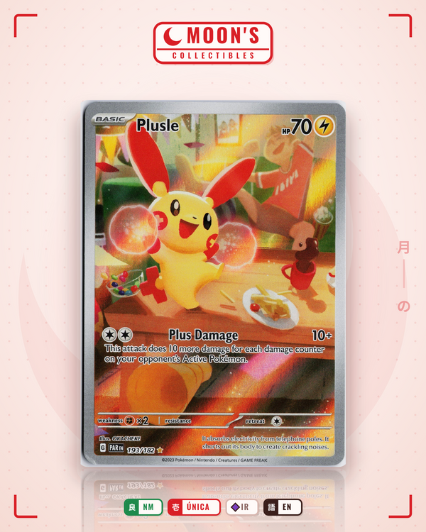 Carta Pokémon Plusle · Paradox Rift #193/182 (NM) — pieza única en Moon's Collectibles México
