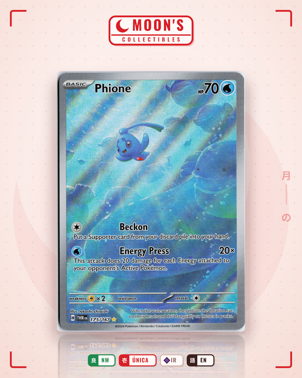 Carta Pokémon Phione · Twilight Masquerade #175/167 (NM) — pieza única en Moon's Collectibles México