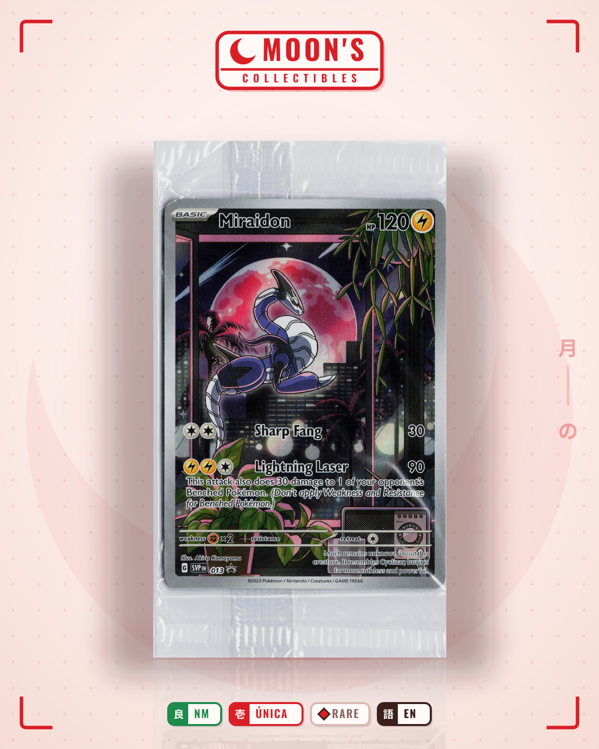 Carta Pokémon Miraidon · Scarlet & Violet Black Star Promos #013 (NM) — pieza única en Moon's Collectibles México