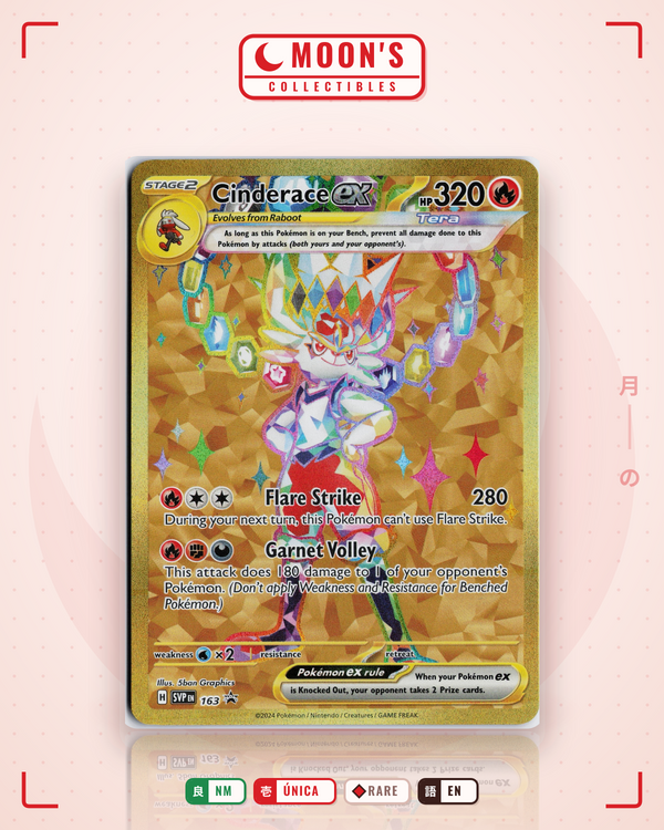 Carta Pokémon Cinderace ex · Scarlet & Violet Black Star Promos #163 (NM) — pieza única en Moon's Collectibles México
