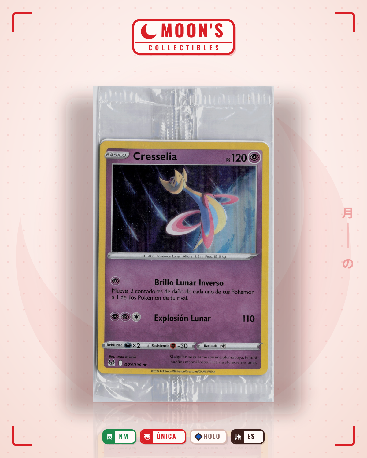 Carta Pokémon Cresselia · Lost Origin #074/196 (NM) — pieza única en Moon's Collectibles México