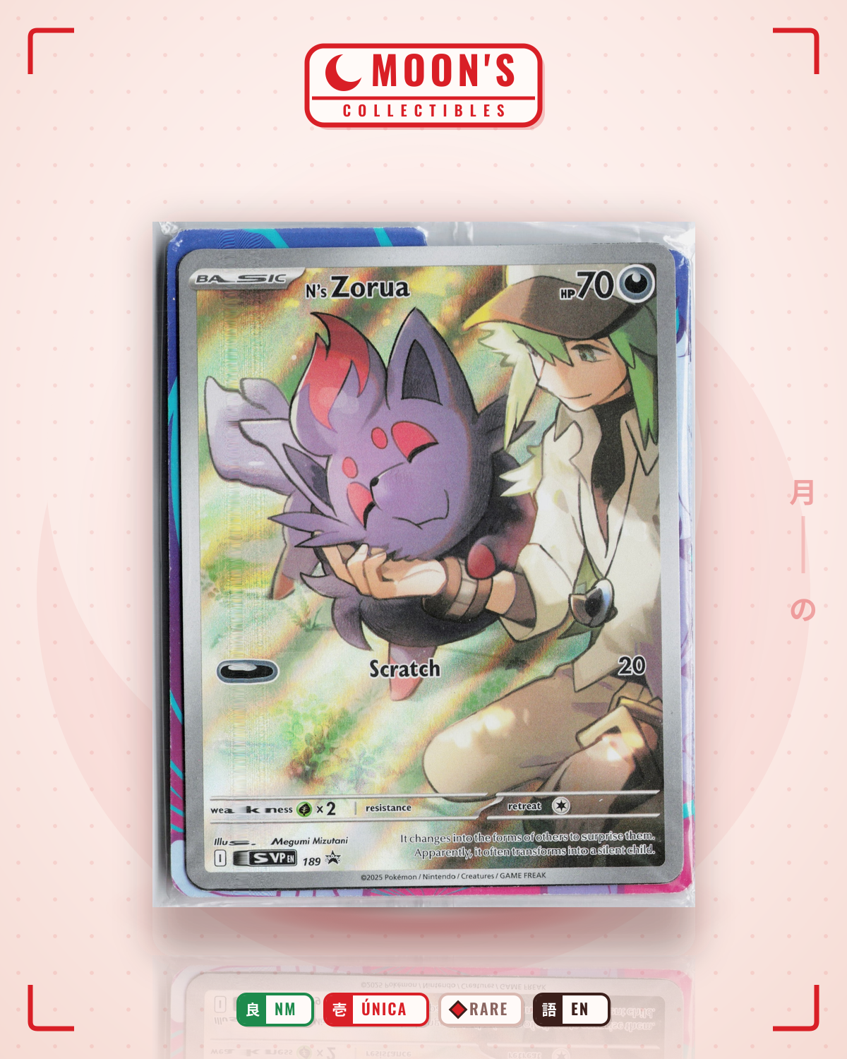 Carta Pokémon N's Zorua · Scarlet & Violet Black Star Promos #189 (NM) — pieza única en Moon's Collectibles México