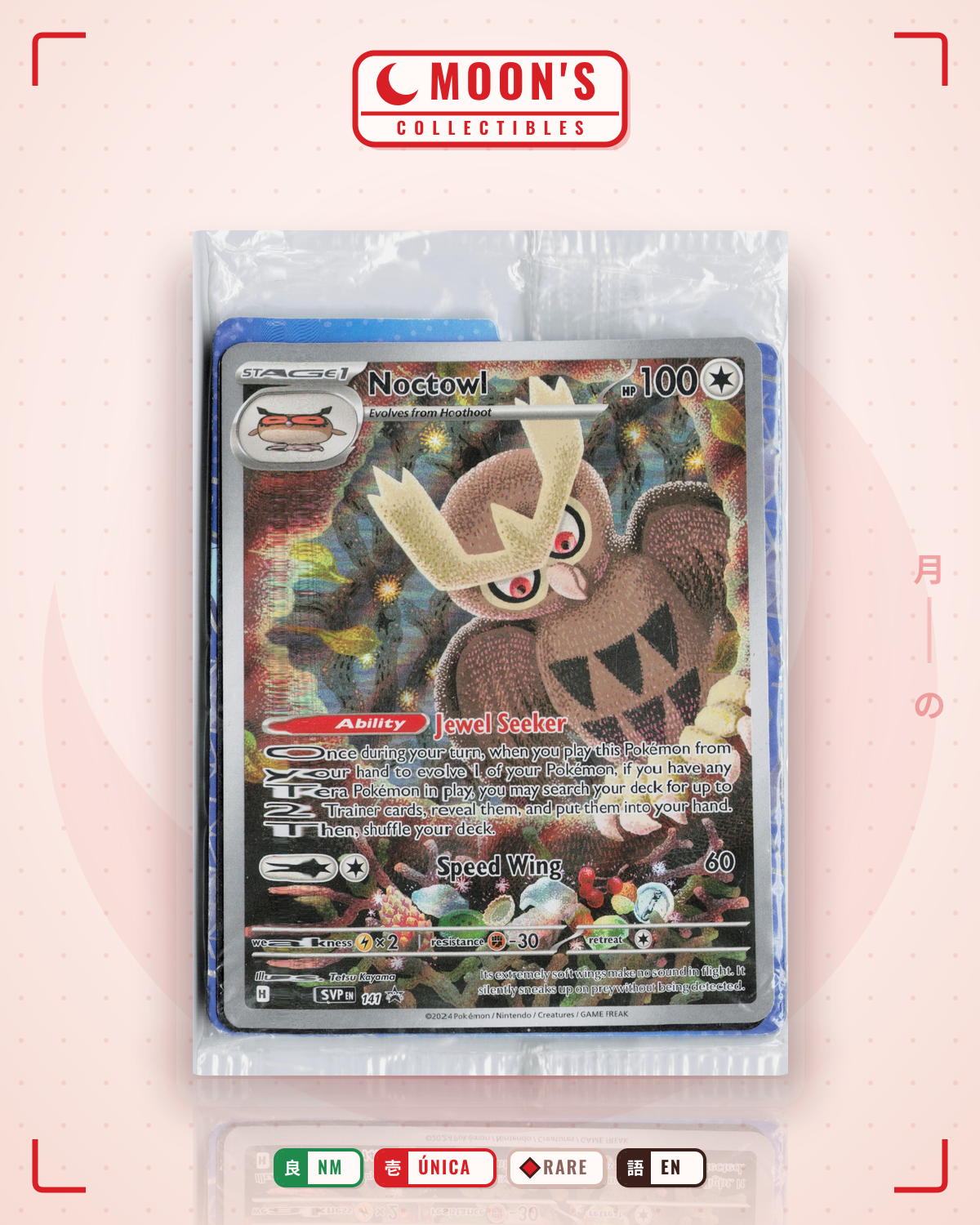 Carta Pokémon Noctowl · Scarlet & Violet Black Star Promos #141 (NM) — pieza única en Moon's Collectibles México