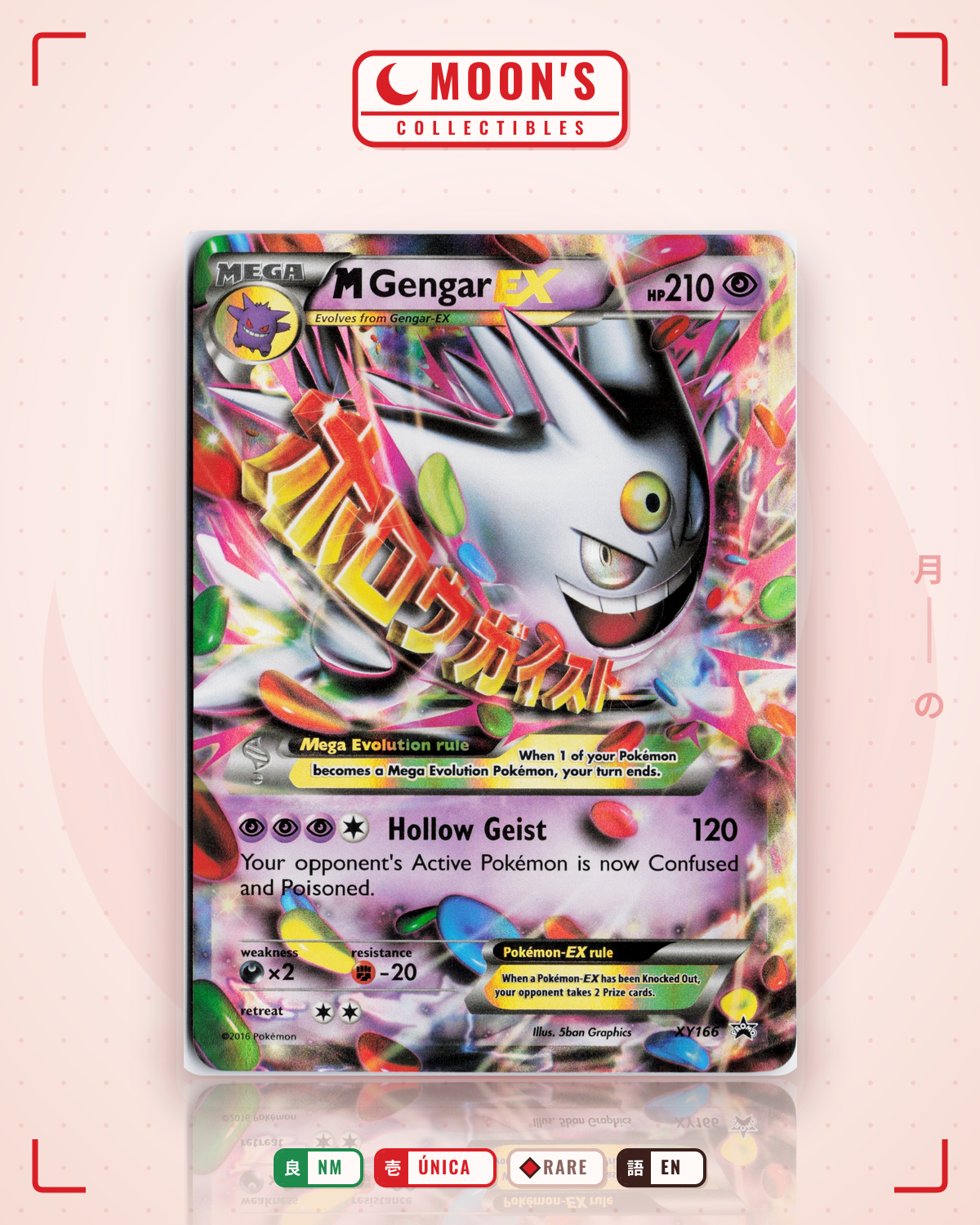 Carta Pokémon M Gengar-EX · XY Black Star Promos #XY166 (NM) — pieza única en Moon's Collectibles México