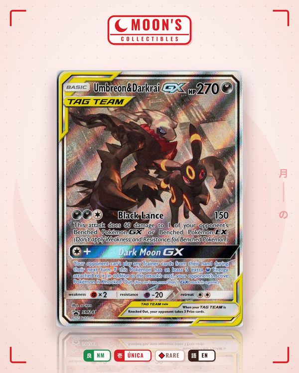 Carta Pokémon Umbreon & Darkrai-GX · SM Black Star Promos #SM241 (NM) — pieza única en Moon's Collectibles México