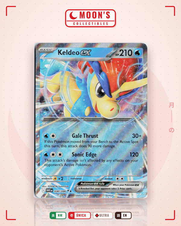 Carta Pokémon Keldeo ex · White Flare #030/086 (NM) — pieza única en Moon's Collectibles México
